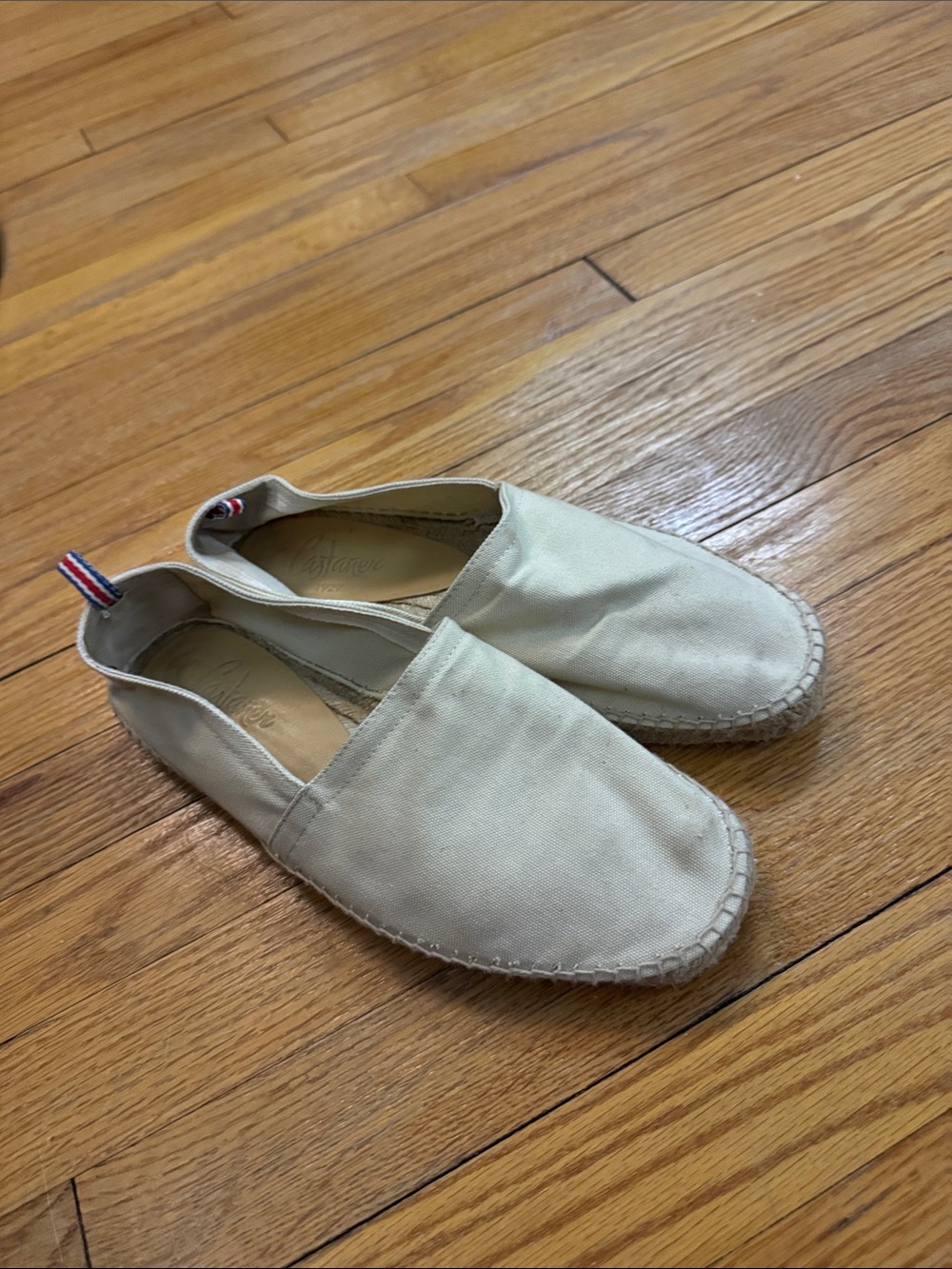 Men's Cream Canvas Slip-On Espadrilles